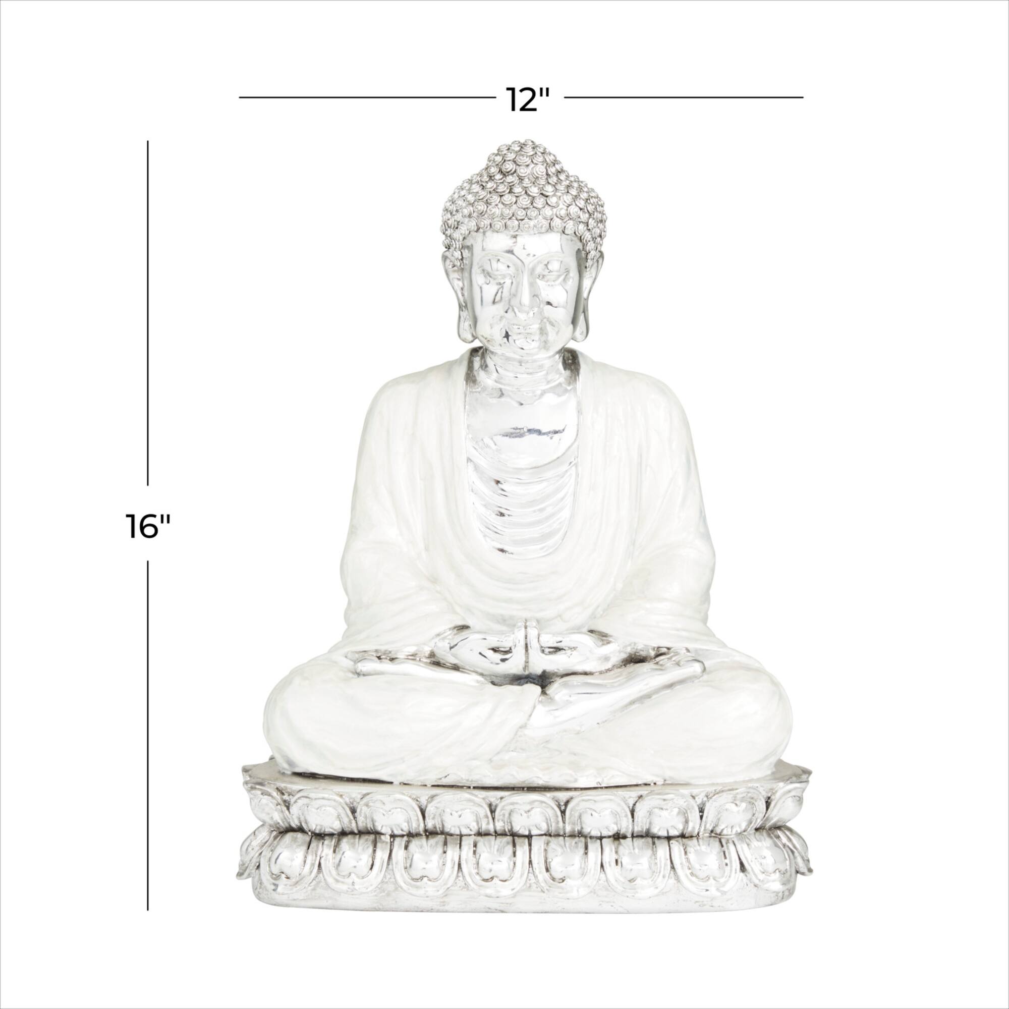 Silver Polystone Eclectic Sculpture, 16" x 12" x 9"